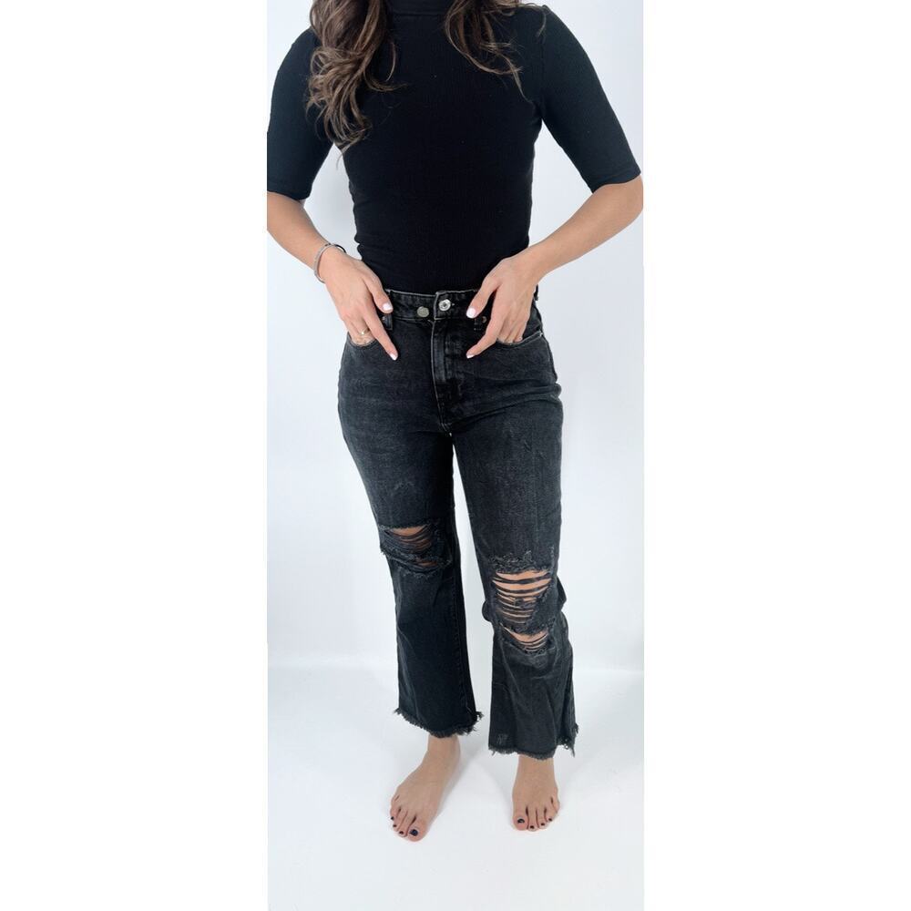 BDG Urban Outfitters Distressed Black High Waisted Mom Denim Jeans Size 26
